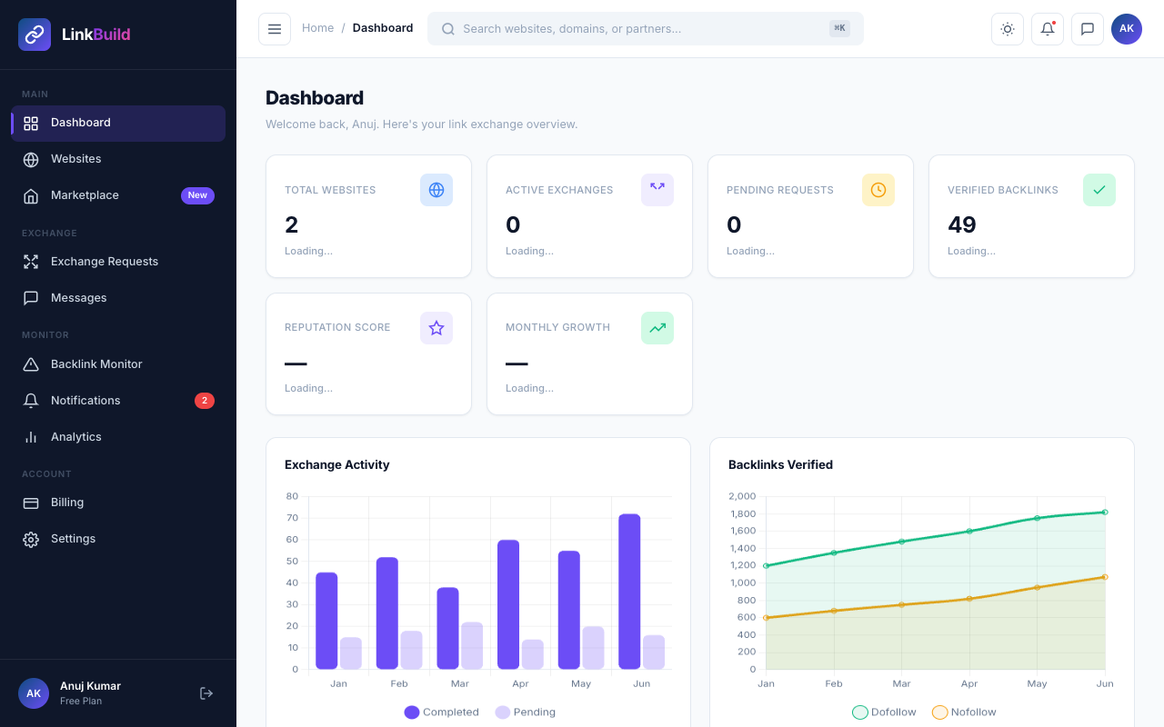 LinkBuild — Backlink Exchange Platform | Automated Link Building Software